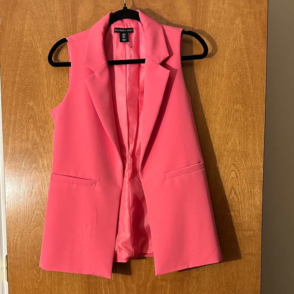 Sincerely Jules Pink Sleeveless Vest